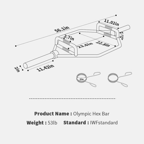 IFAST hex weight lifting bar size